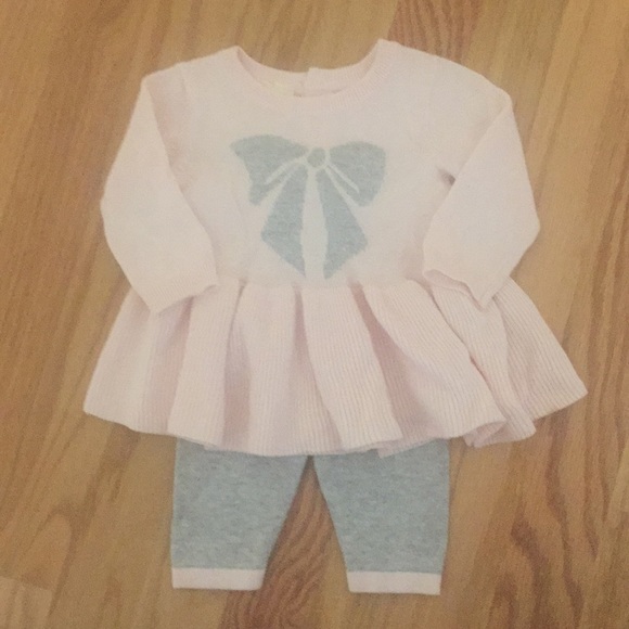 Baby Knit Peplum Top and Bottom set - Picture 1 of 5